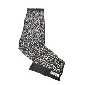 Vintage‎ Adolf Exclusive Rectangle Scarf Classic Black White Floral Nature Print